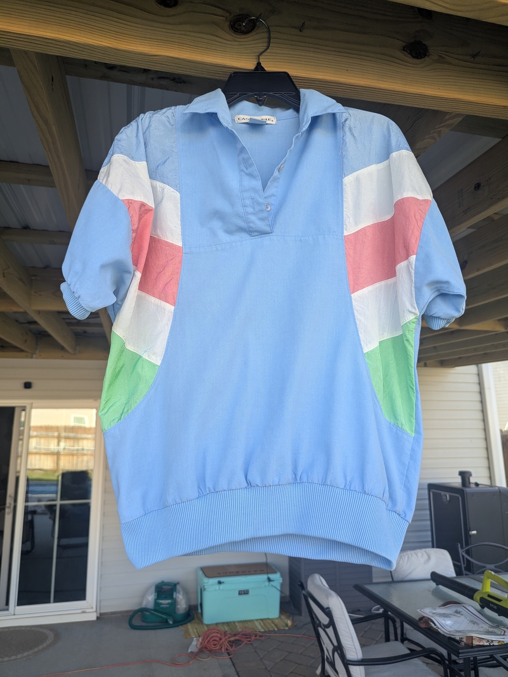 Vintage Casual Isle 80s Colorblock Pullover Top